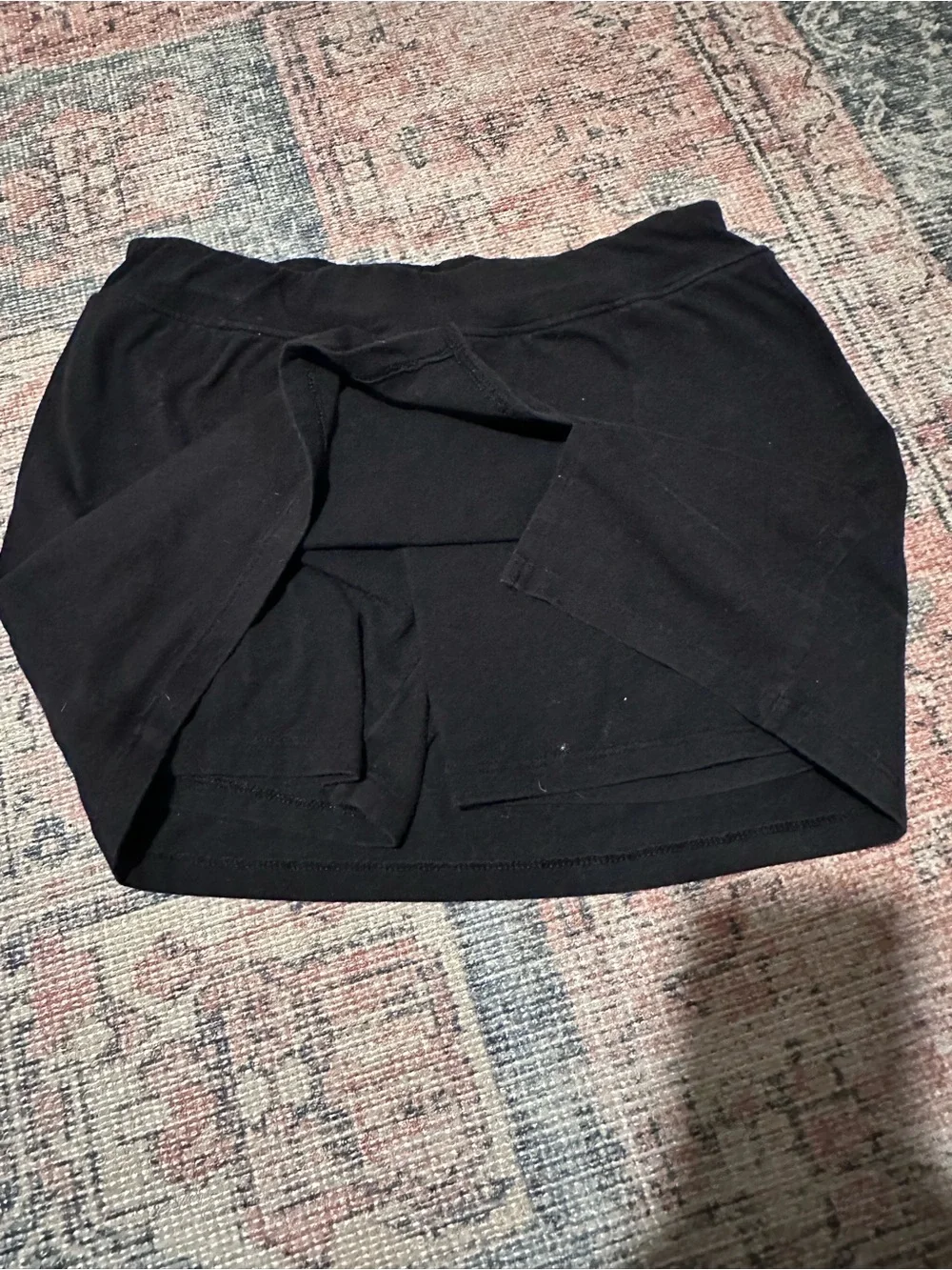wonder nation Black Mini Skirt with Front Notch